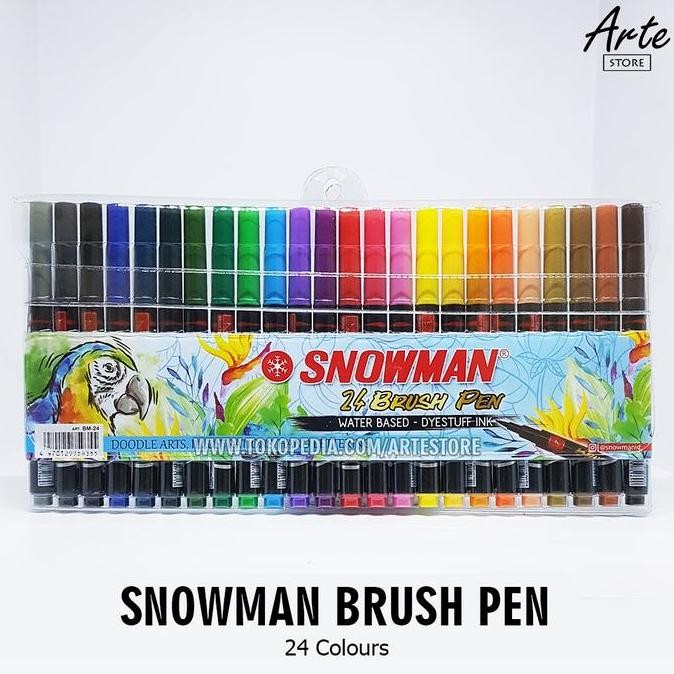 

HOT SALE! Snowman Brush Pen 24 Warna