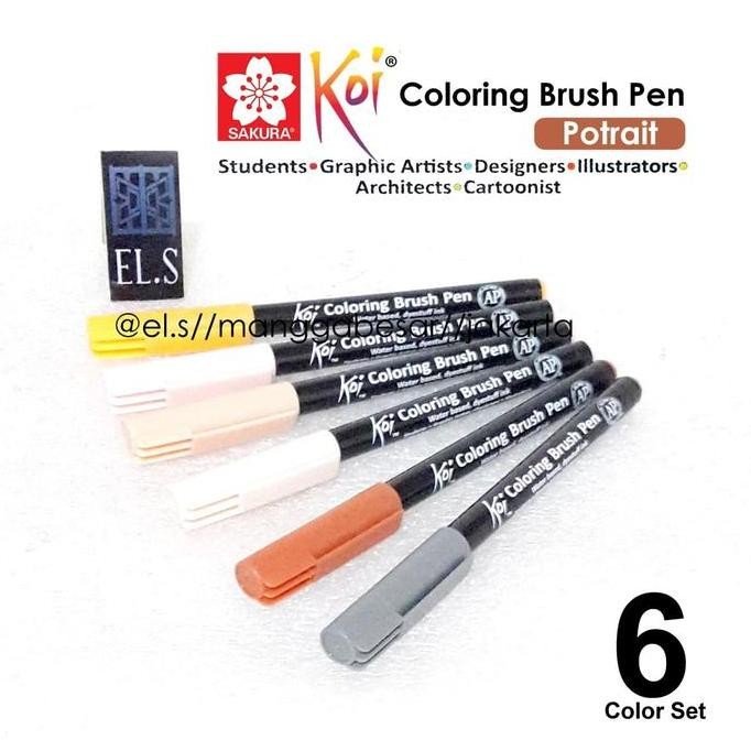 

TERBARU! Sakura Koi Coloring Brush Pen 6 Potrait Color Set