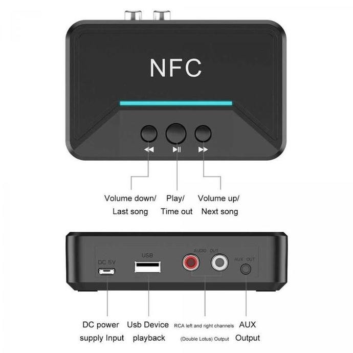 

Audio Bluetooth 5.0 Receiver Nfc Stereo Car Kit Speaker - Bt200