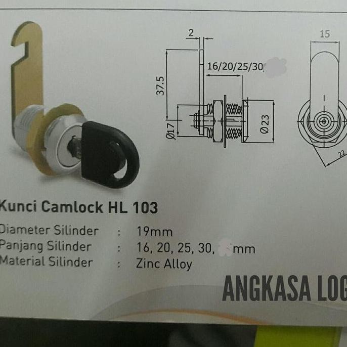 

Kunci Locker Loker 25Mm Cam Lock