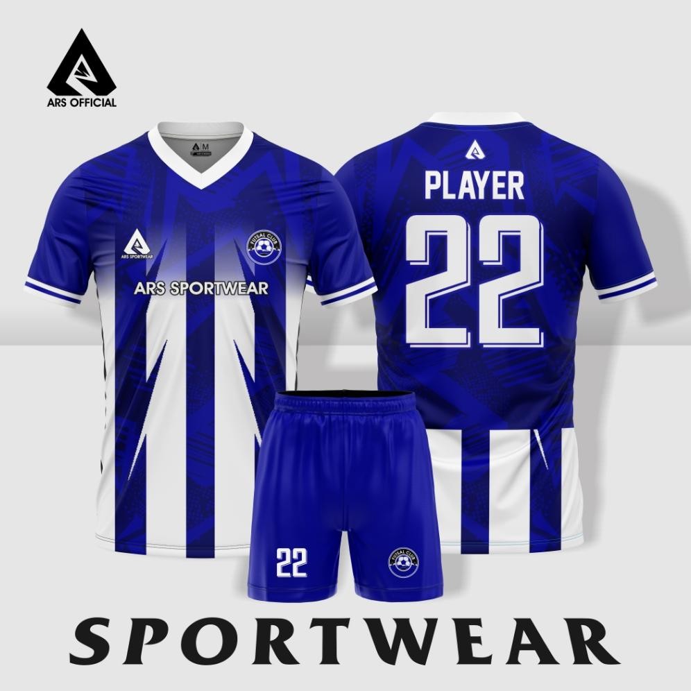 (Terbaru) JERSEY FUTSAL & JERSEY SEPAK BOLA PRINTING ARS BLUE ABSTRAK (Terlaris)