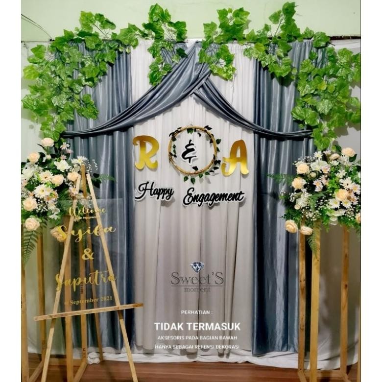PAKET BACKDROP LAMARAN UKURAN 2.2MX2.2M DEKORASI LAMARAN TERMURAH LENGKAP
