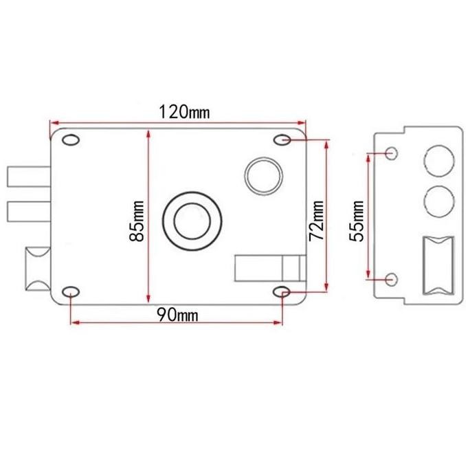 1Set Kunci Pintu Gerbang Otomatis Inti Tembaga Pengunci Pintu Otomatis Kunci Pintu Mekanis Otomatis 