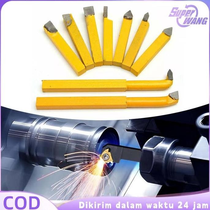 9Pcs Pahat Bubut Set Pahat Bubut Potong Pahat Bubut Carbide Alat Pahat Kayu Keletool Turning Tool