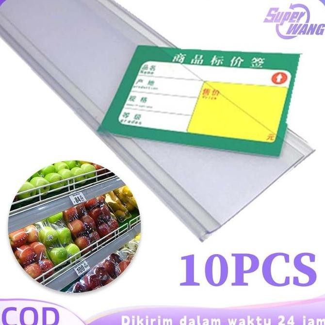 10Pcs Label Harga Rak Minimarket 90Cm Price Rail Double Tape Price Rail Rak Minimarket Mika Harga Ra