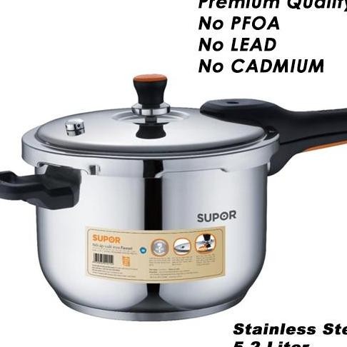 Panci Presto Stainless Steel 5.2 Liter 22 Cm Supor Ys223B