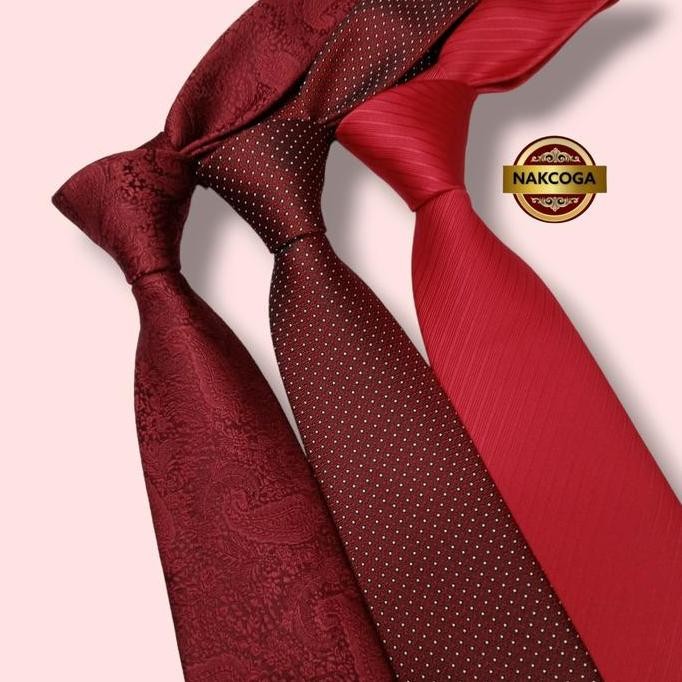 dasi maroon polos merah dasi kantor pria import tebal berkualitas