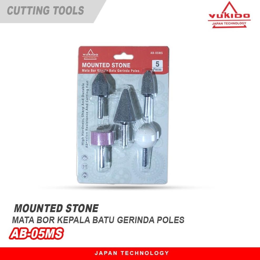 At43 Yl-24 Sd-46 Batu Mata Gerinda Set Bor Tuner Osco Asah Poles Mini 6Mm - Yukido 5Pcs Set - Perlen