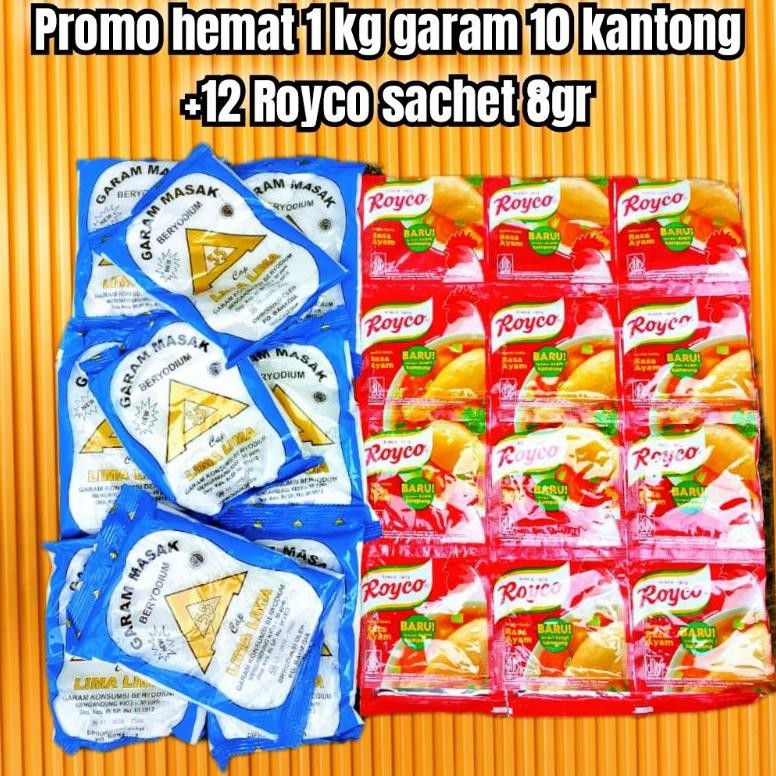 

(Terbaru) hemat 1 kg garam isi 10 kantong garam dapur gratis 12 Royco sachet (Terlaris)