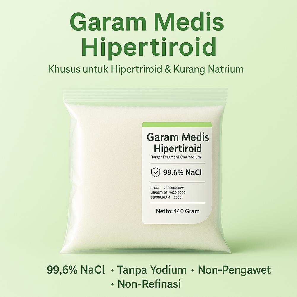 

(Terbaru) Garam Hipertiroid Non Yodium Penderita Hipertiroid 990 Gram (Terlaris)