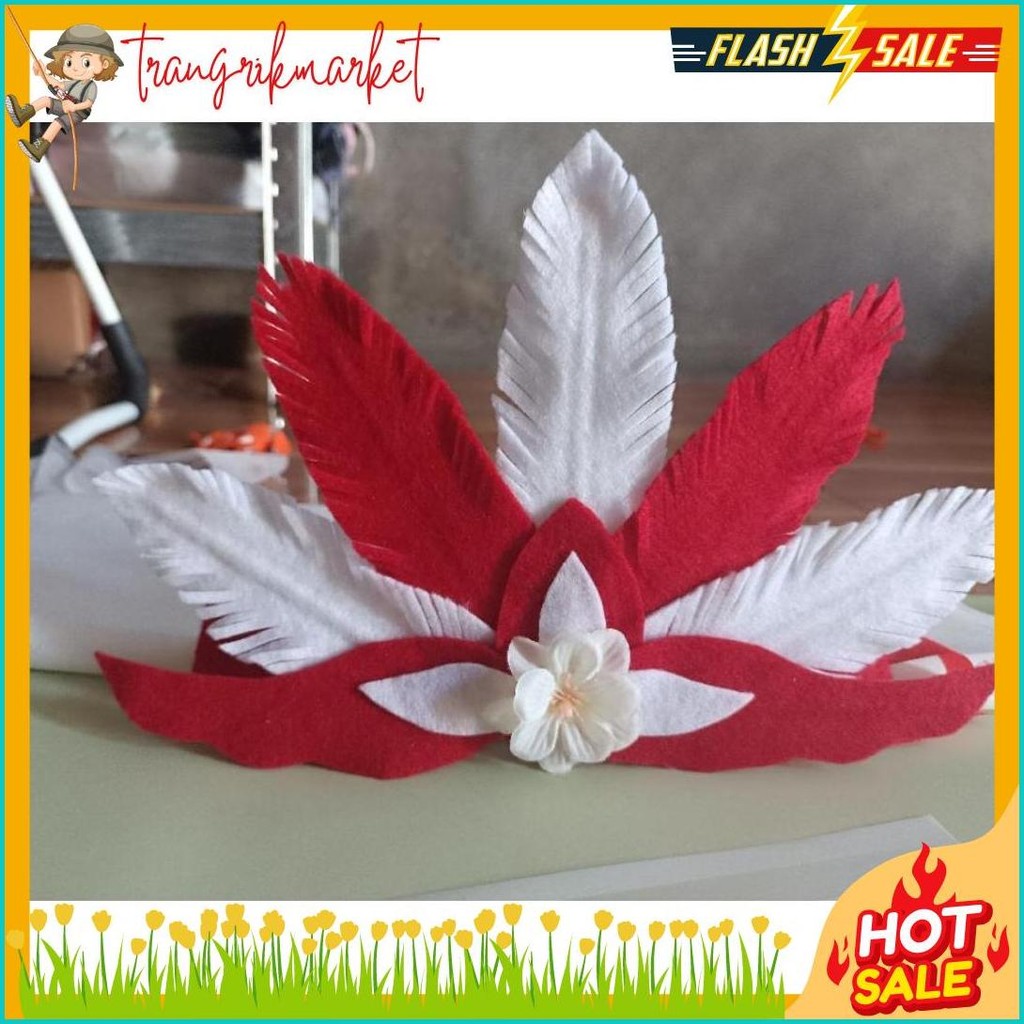 Bando Agustus / Bando merah putih / Bandana pawai / Bando anak / bando bunga