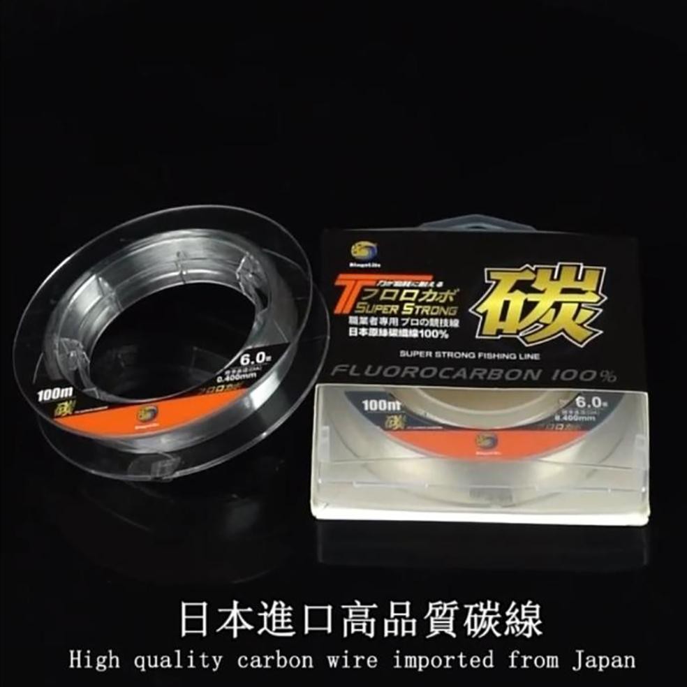 Senar Leader Fluorocarbon 100m Senar Pancing Terkuat Ukuran Kecil Anti Keriting Mudah Tenggelam