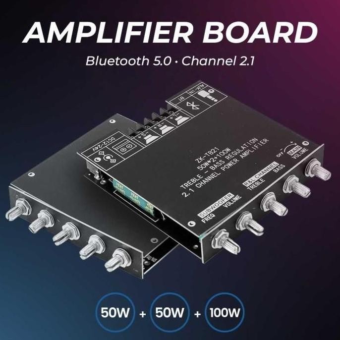Termurah Wuzhi Audio Bluetooth Amplifier 2.1 Channel 50W X2 + Bass 100W Zk-Tb21