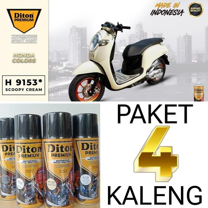 Paket- 4 Kaleng Pilok Cat Semprot Diton Premium H9153 Scoopy Cream 9153 Scopy Cream