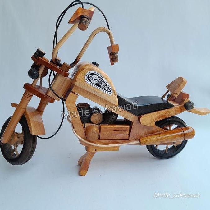 

Ready stock] Miniatur motor Harley XL 40cm kerajinan kayu handmade