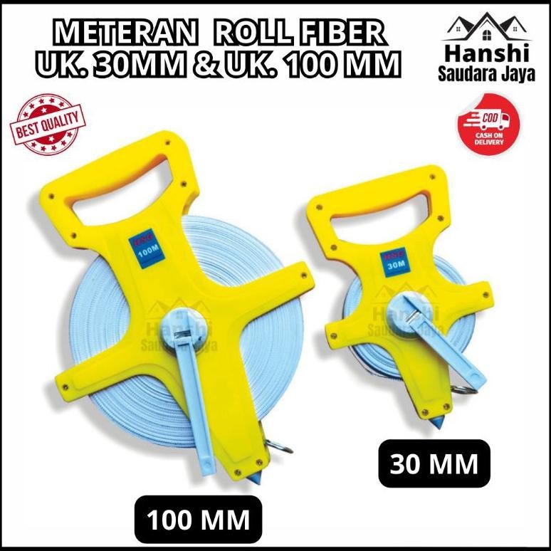Original Meteran Tancap / Meteran Tanah / Meteran Rol 30 Meter / 100 Meter Fiber Gratis Ongkir