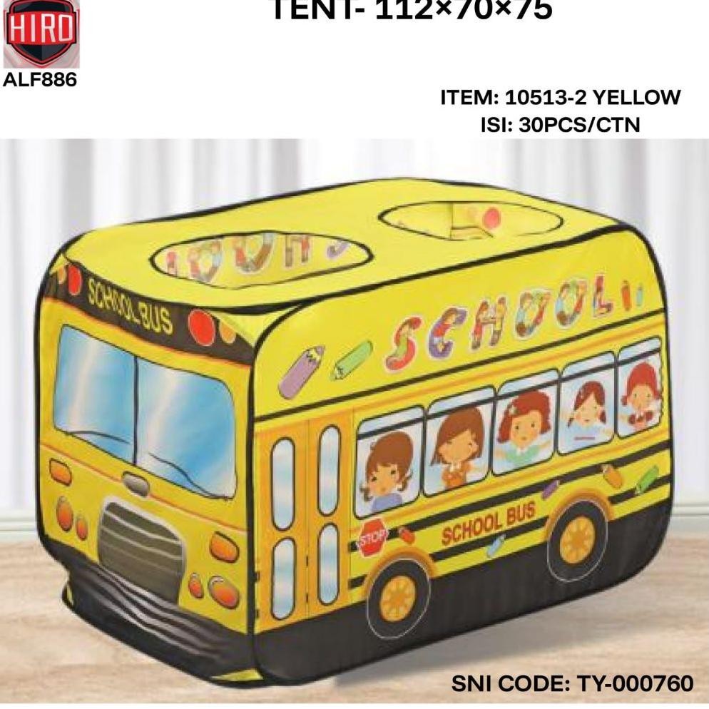 TENDA BULAT ANAK MOBIL BUS SCHOOL LIPAT TENDA BERMAIN LUCU BUS KENDARAAN