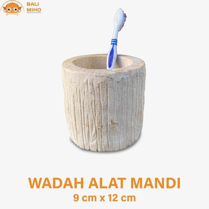 ] Tempat Sikat Gigi Fosil Kayu - Tempat Sikat Gigi Batu - Wadah Alat WC