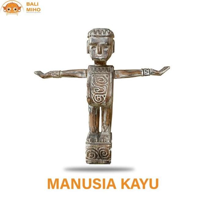 Kualitas terbaik] Patung Orang Orangan Kayu - Patung Orang Antik Kayu - Manusia Kayu
