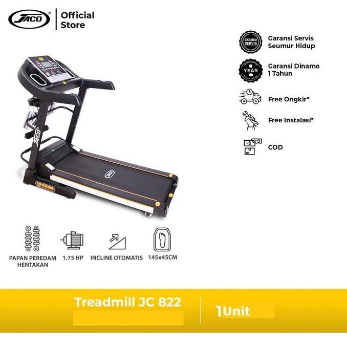 TERMURAH - Alat Fitness Jaco Treadmill Elektrik JC 822 Free Ongkir Jabodetabek