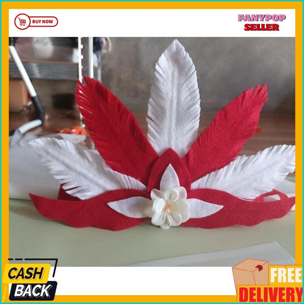 Bando Agustus / Bando merah putih / Bandana pawai / Bando anak / bando bunga