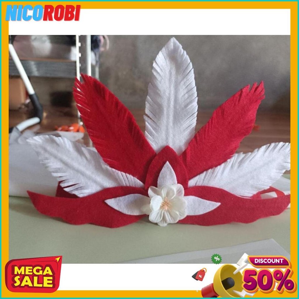 Bando Agustus / Bando merah putih / Bandana pawai / Bando anak / bando bunga