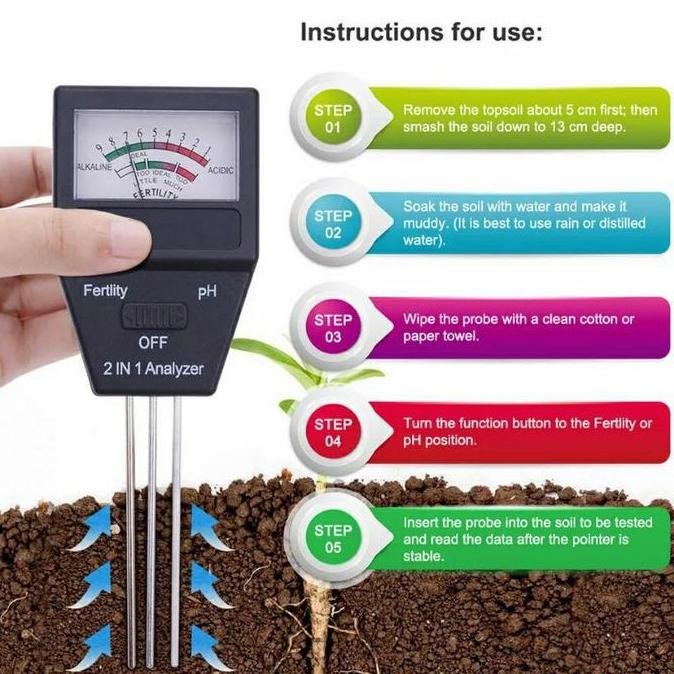 HARGA DISC - soil 2in1 ph fertility meter kesuburan tanah npk tester