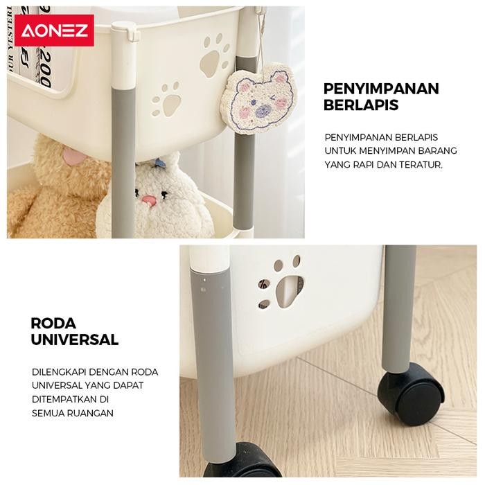 Aonez Rak Buku Pagar Tinggi Rak Dapur Rak Susun Rak Serbaa Plastic