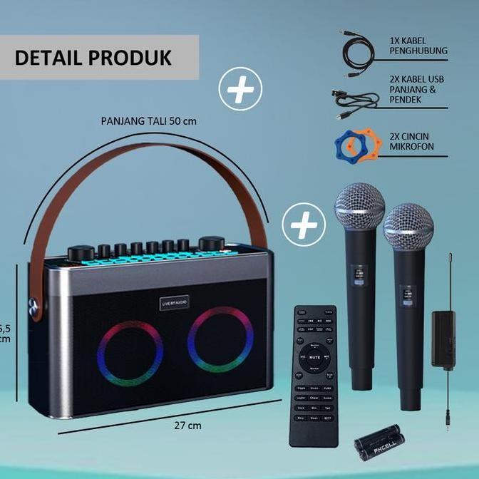 Bonkyo Soundcard Sy9 Speaker All-In-One Bluetooth Soundcard With Wireless 2Microphone With External 