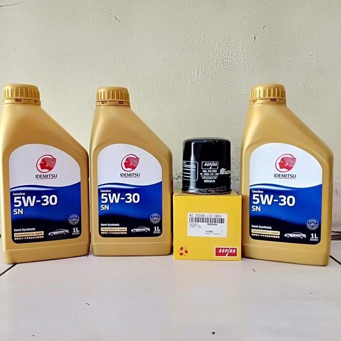 Ready Paket Oli Mesin Mobil Idemitsu 5W-30 SS 3 Liter + Filter Oli Datsun