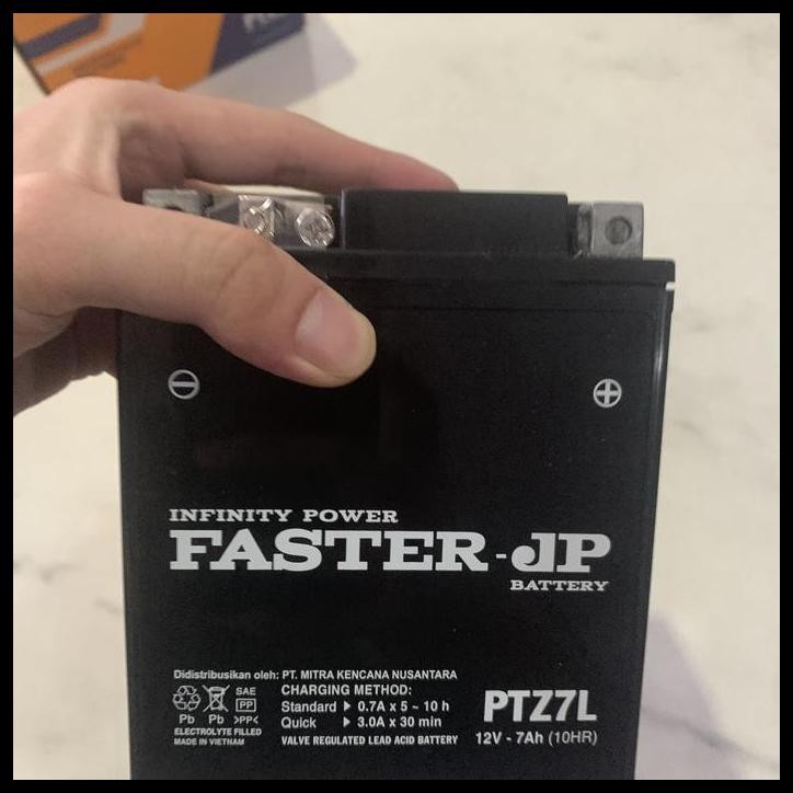 TERMURAH AKI MOTOR FASTER PTZ7L 12V 7AH UNTUK KLX150/VESPA/CBR150/DTRACKER150 