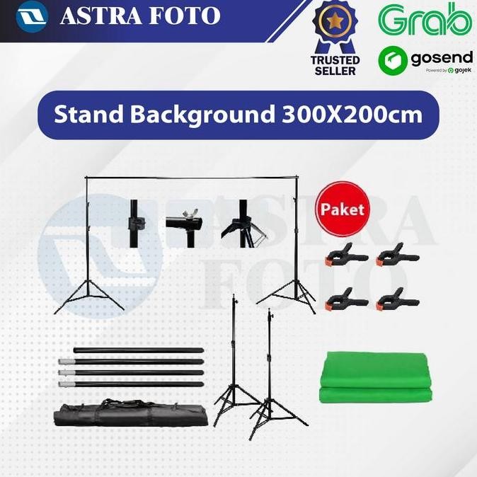 PROMO DISKON - Stand Background eter - Backdrop Hijau - Green Screen - Tiang