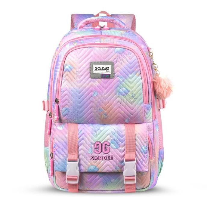 GOLDIES Tas Ransel Sekolah Anak Perempuan Backpack Import Tas Laptop 4 inch ORNATE