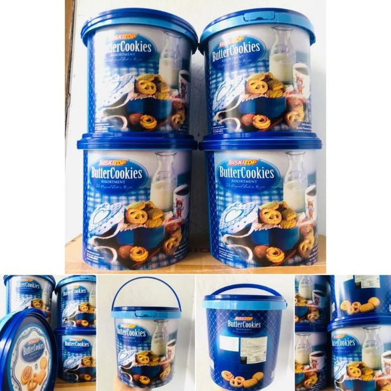 Wd-54 Bas-12 Biskuit Ember Bulat - Butter Cookies Biskitop - Kue Kaleng Murah Hemat