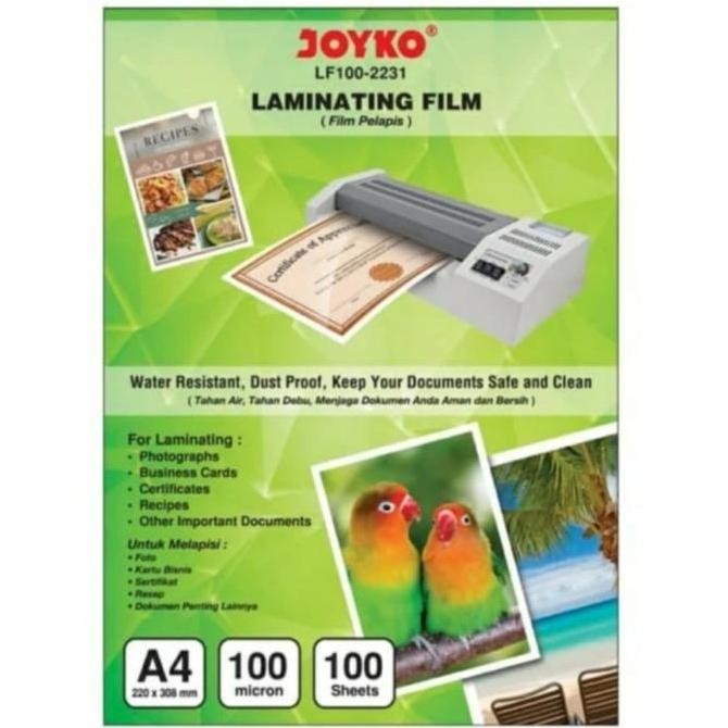 

Plastik Laminating Film A4 Joyko 100 Micron Co