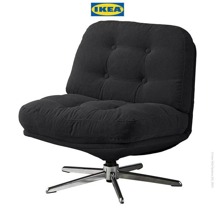 Ikea Dyvlinge Kursi Santai Bisa Berputar Kelinge - Hitam
