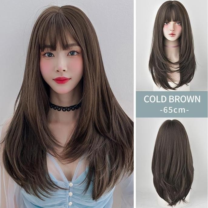 Wig Wanita Full Wig Rambut Wanita Kepala Rambut Palsu Wanita Korea Wig Rambut Wanita Full Wig Korea 
