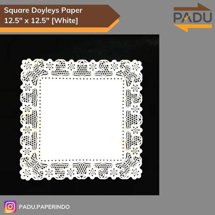 

(Diskon) Kertas Doyleys Persegi 12.5" X 12.5" (Putih) - 100Pcs / Kertas Renda Bestseller