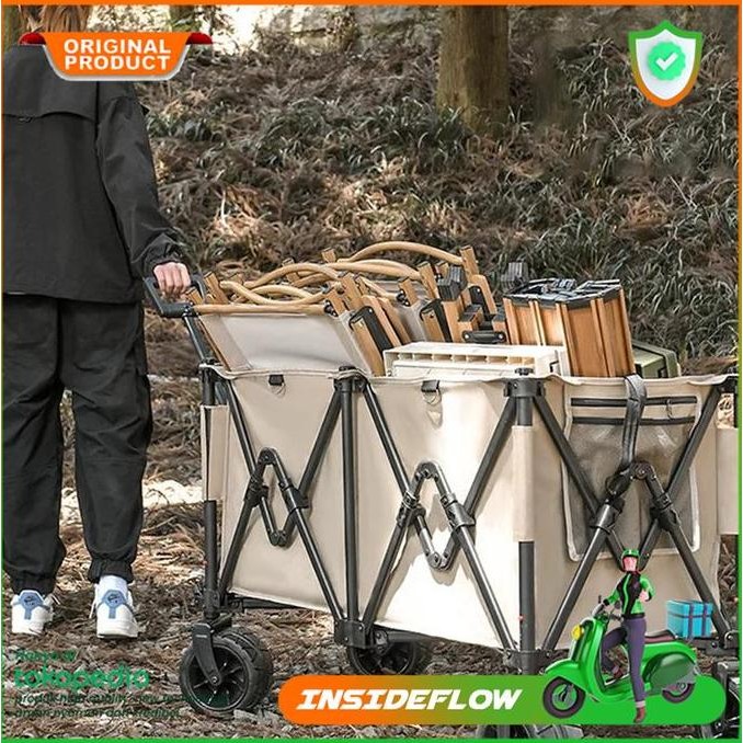 Troli Gerobak Dorong Boot Camp Trolley Oxford Portable Lipat Outdoor