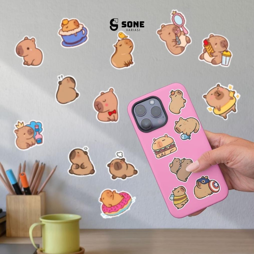 

Terbaik Stiker Capybara Aesthetic Paper Vinyl Anti Air Aksesoris Laptop Buku Tumbler DRO-15