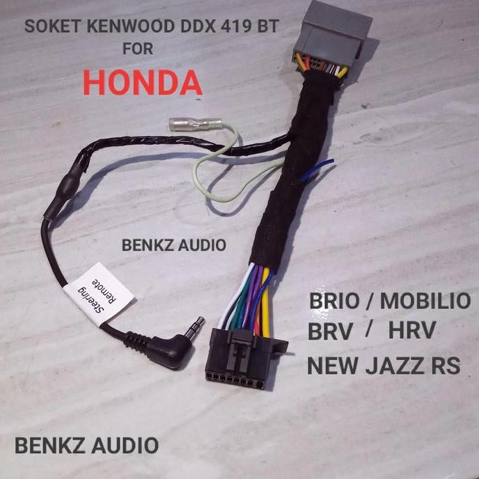 DF239>> Kabel soket head unit Kenwood DDX419BT pnp di Honda New Brio mobilio