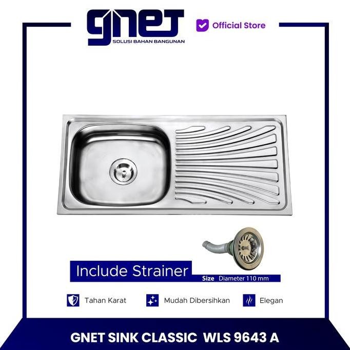 GNET Kitchen Sink Classic | Bak Tempat Cuci Piring Stainless