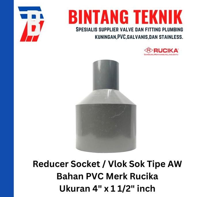 Reducer Sok / Vlok Sok 4" X /2" PVC Rucika AW
