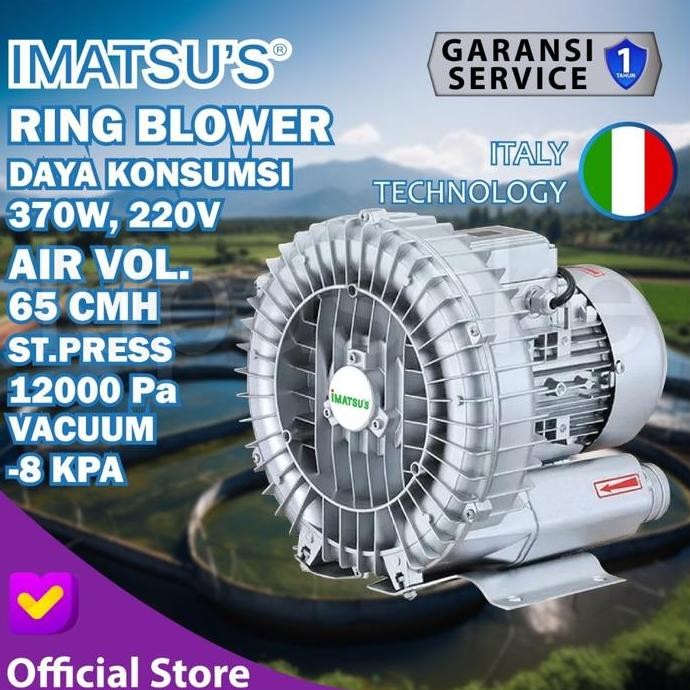 Ring Blower 370 Watt 1 Phase Blower Tambak Blower Kolam