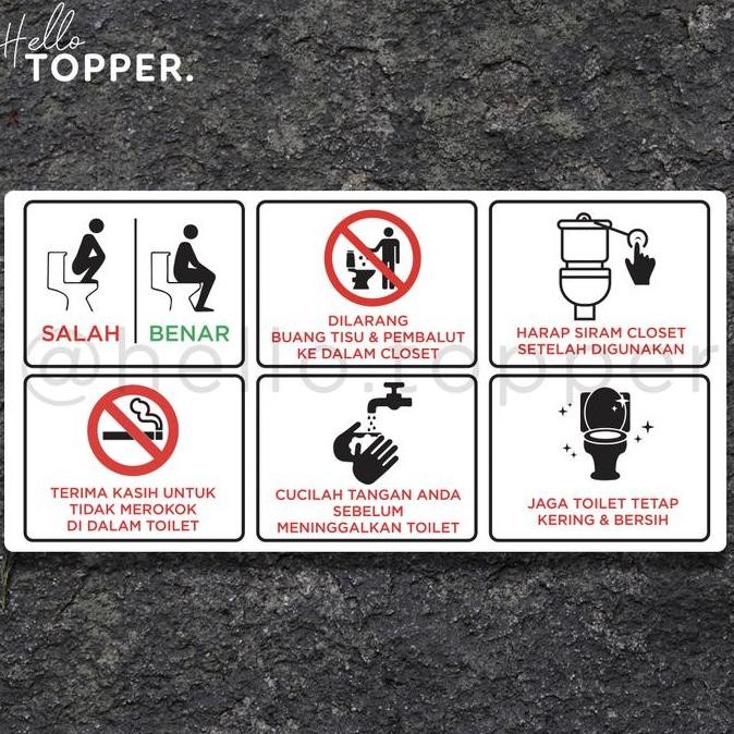 Sign Peraturan WC Aturan Toilet Acrylic Putih Sign Board Akrilik