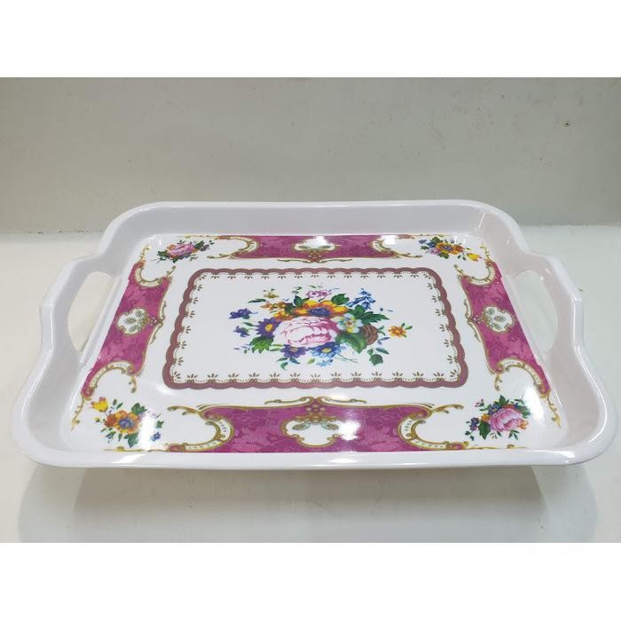 (Ready) Nampan Melamin Kotak Besar Motif I Baki Tray Melamin Mei Shing 5171 Bestseller
