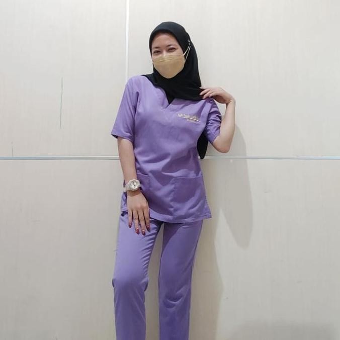 Lengan Pendek Baju OK Medis / Baju Jaga Medis seragam TANPA BORDIR NAMA