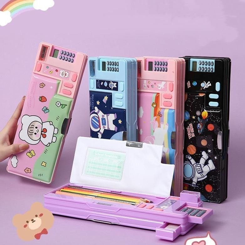 

Tw39 [Cod] Tempat Pensil Kalkulator Pop Out Viral Kotak Pensil Lucu Tombol Rautan