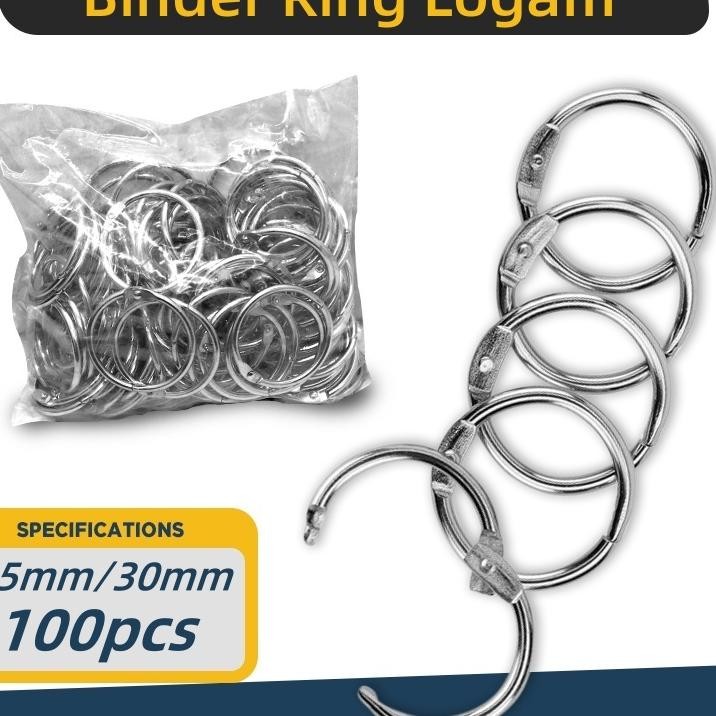 

100Pcs Ring Binder Buka Tutup 2535Mm 1 Inci Dengan Sampel Buku Ring