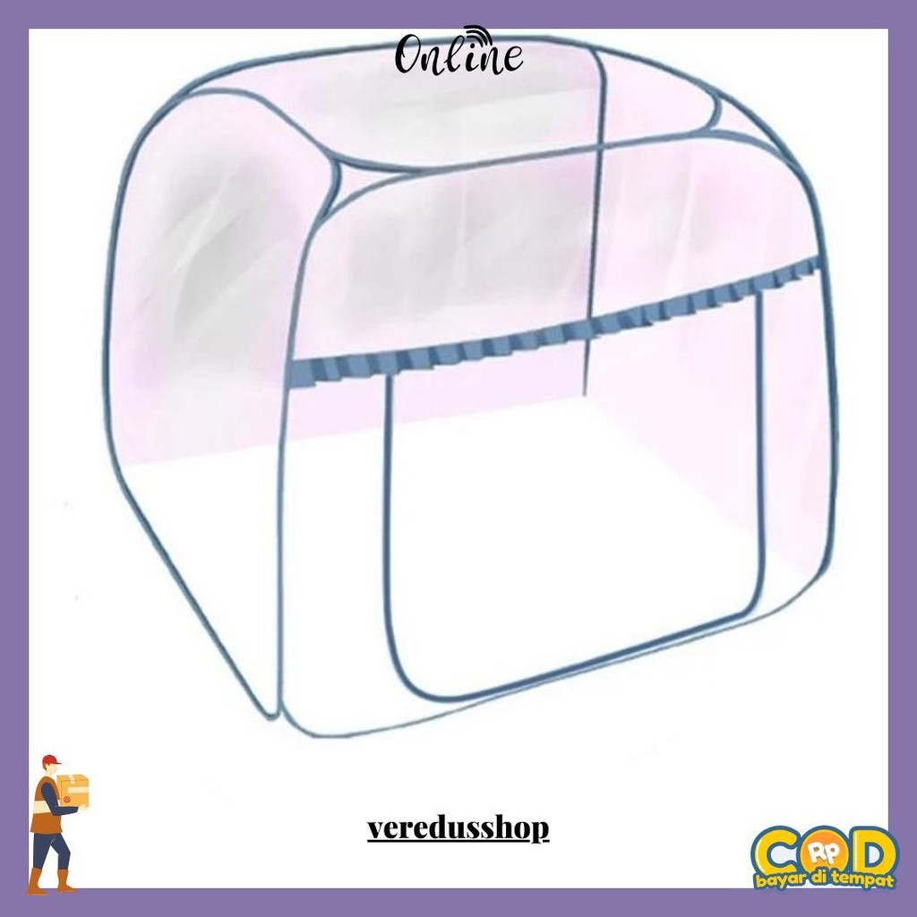 220X220 Kelambu Lipat Selambu Lipat Kelambu Tenda Original Jumbo Perlengkapan Kamar Tidur Terlaris
